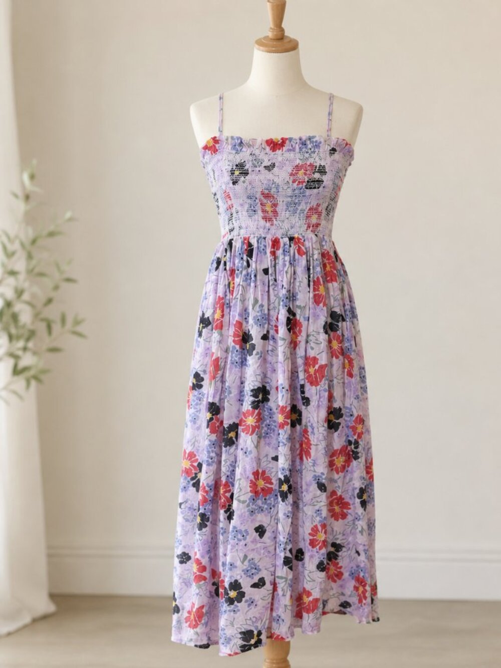 Lily & Lionel Annie Maxi Dress Floral Smocked Anthropologie Nordstrom Size 10